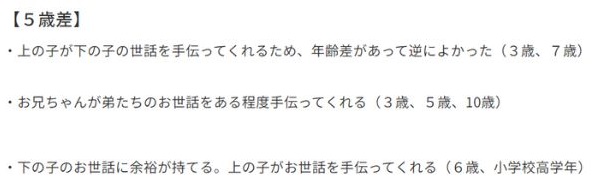 子供の二人目の年齢差